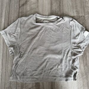 SET Active Light Gray Short Sleeve Crop Top